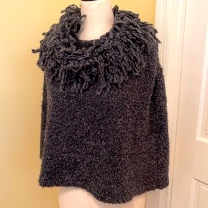 Made in Italy warm grey poncho